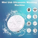 Mini USB Portable Washing Machine – Compact Ultrasonic Turbine Washer for Travel, Baby Clothes, Underwear & Socks