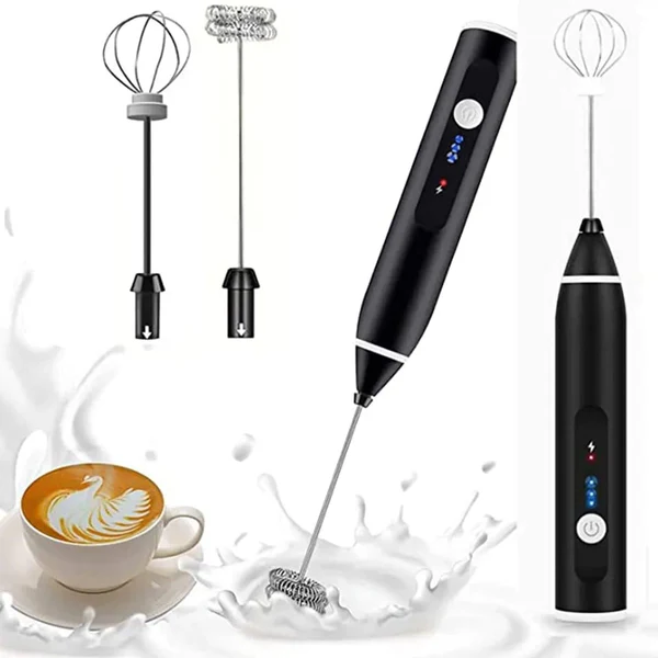 Wake Up to Magic! Rechargeable 2-in-1 Milk Frother & Mixer - Perfect Coffee Foam, Fluffy Eggs, Hot Chocolate - Fast Whisking, Quick Clean