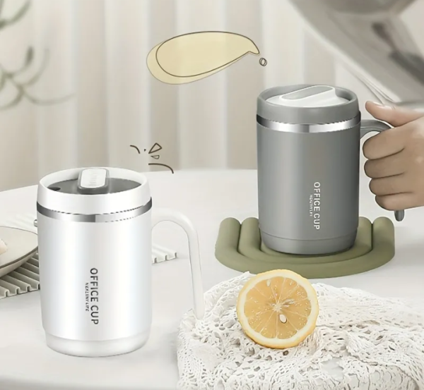 Premium 500ml Stainless Steel Insulated Coffee Mug with Handle & Lid – Office, Travel & Home Tea Cup