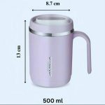 Premium 500ml Stainless Steel Insulated Coffee Mug with Handle & Lid – Office, Travel & Home Tea Cup