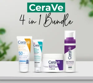Ultimate CeraVe 4‑in‑1 Skincare Kit – Cleanser, Serum, Sunblock, Night Cream