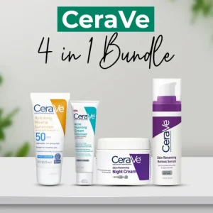 Ultimate CeraVe 4‑in‑1 Skincare Kit – Cleanser, Serum, Sunblock, Night Cream