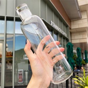 Transparent, Leakproof Gym Water Bottle 500 ml with Time Marker
