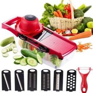 10-in-1 Mandoline Slicer – Vegetable Cutter & Grater with Steel Blades for Kitchen Use