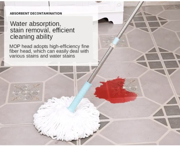 360° Spin Mop with Bucket – Microfiber Self-Wringing Deep Cleaning Mop for Home & Kitchen