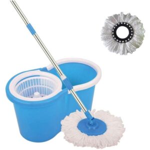 360° Spin Mop with Bucket – Microfiber Self-Wringing Deep Cleaning Mop for Home & Kitchen