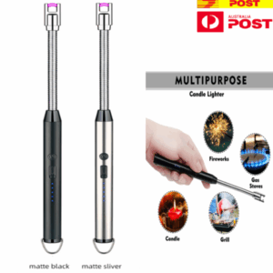 Rechargeable USB Arc Lighter – Windproof Flameless Design, LED Charge Display, 360° Neck
