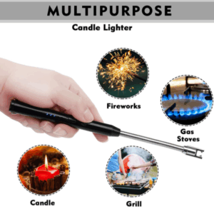 Rechargeable USB Arc Lighter – Windproof Flameless Design, LED Charge Display, 360° Neck