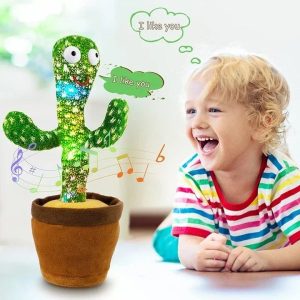 Rechargeable Dancing Cactus Toy – Singing & Talking Plush Gift for Babies & Kids