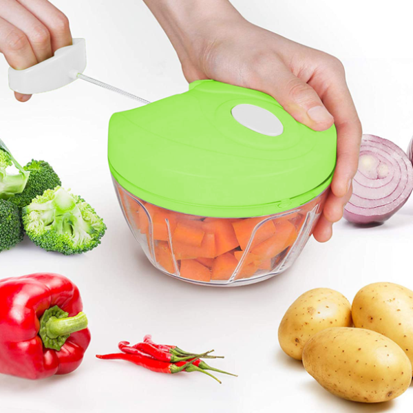 Manual Speedy Hand Pull Chopper – Food Cutter & Blender for Onions, Vegetables, Nuts (Random Color)